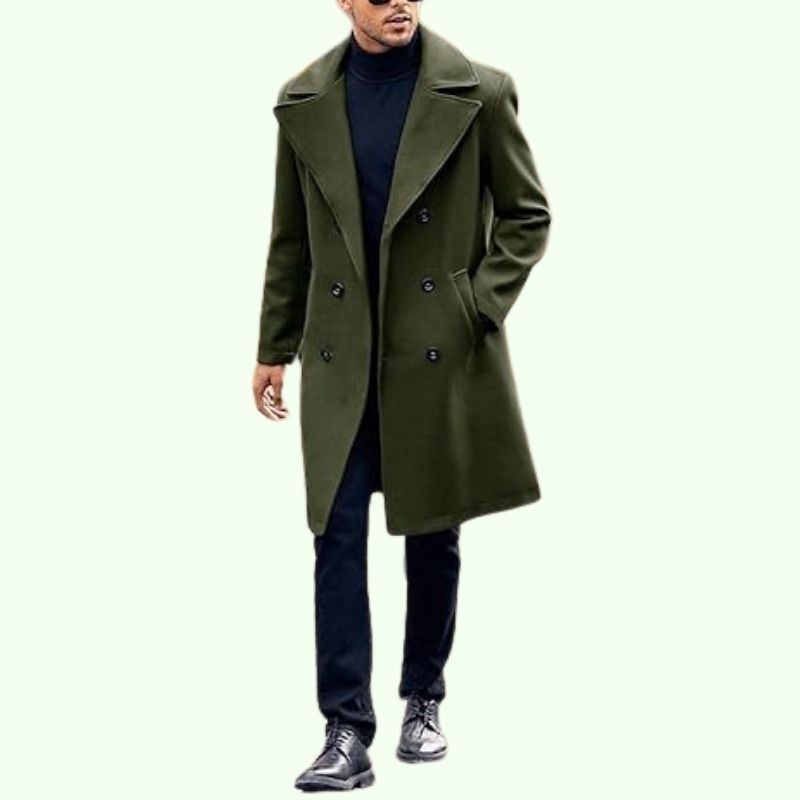 Leon – Eleganter Herren Wollmantel im Double-Breasted-Stil