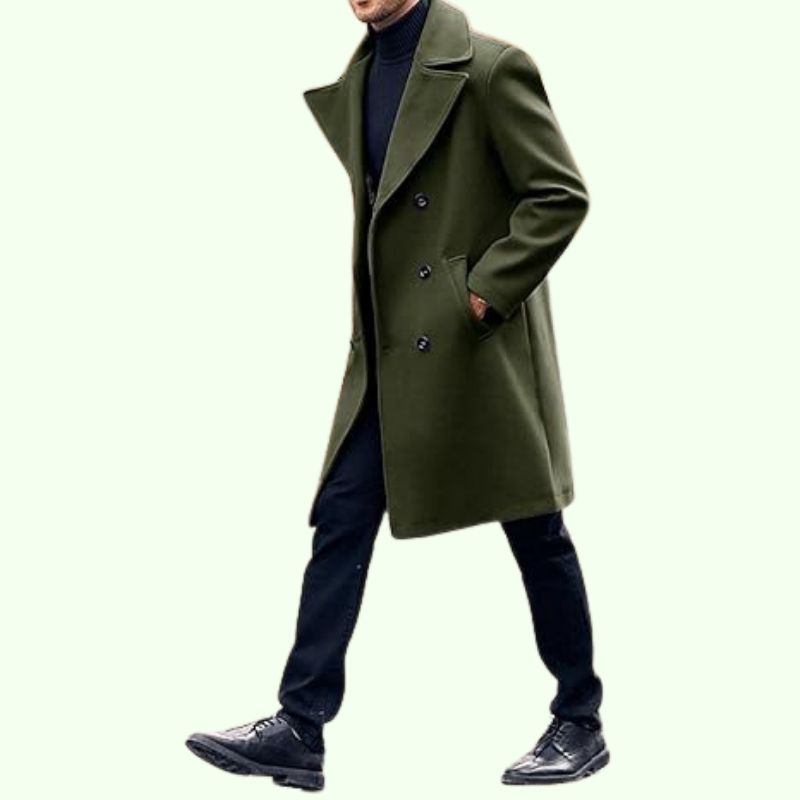 Leon – Eleganter Herren Wollmantel im Double-Breasted-Stil