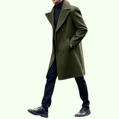 Leon – Eleganter Herren Wollmantel im Double-Breasted-Stil