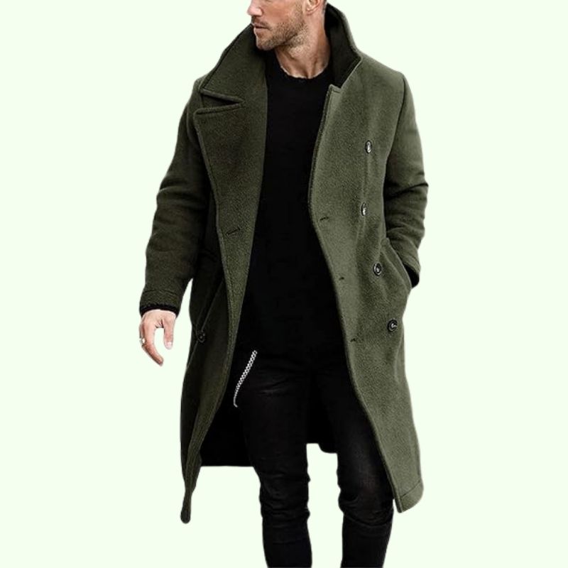 Leon – Eleganter Herren Wollmantel im Double-Breasted-Stil