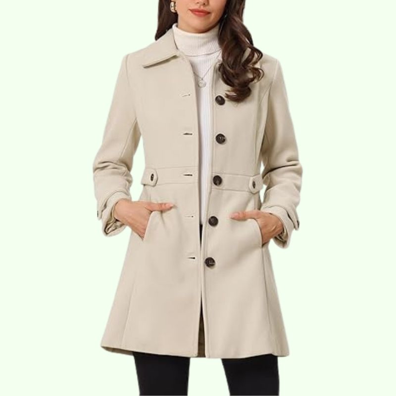 Emma – Eleganter Damen Kurzmantel in Beige
