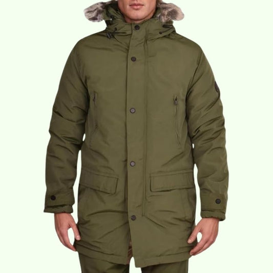 Jonas – Robuster Herren Winterparka mit Kunstfellkapuze