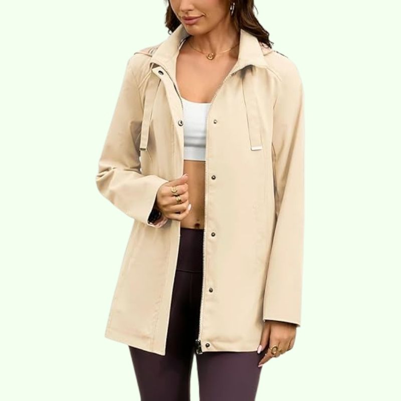 Hannah – Modische Damen Regenjacke mit Karofutter