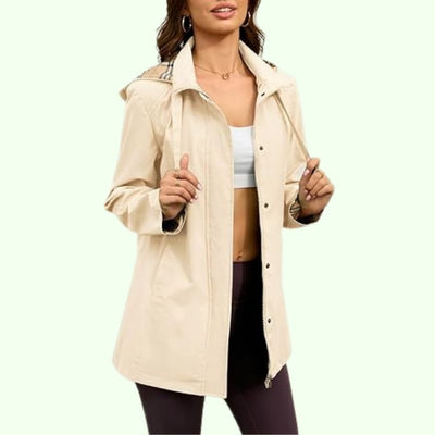 Hannah – Modische Damen Regenjacke mit Karofutter
