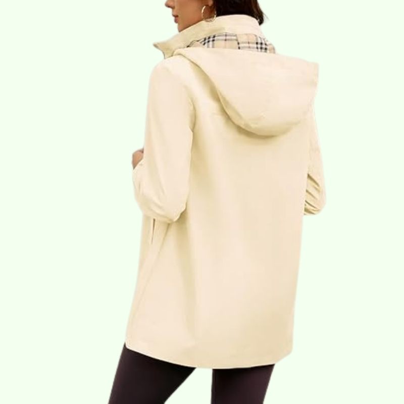 Hannah – Modische Damen Regenjacke mit Karofutter