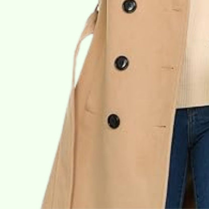Clara – Eleganter Damen Zweireiher-Mantel in Camel